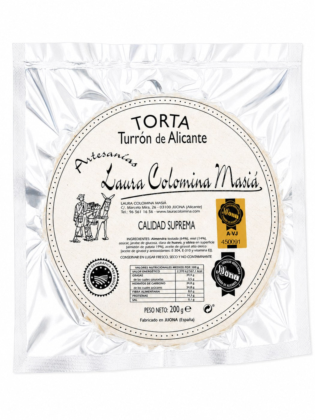 Torta Turrón de Alicante 200 g pack from Laura Colomina Masiá